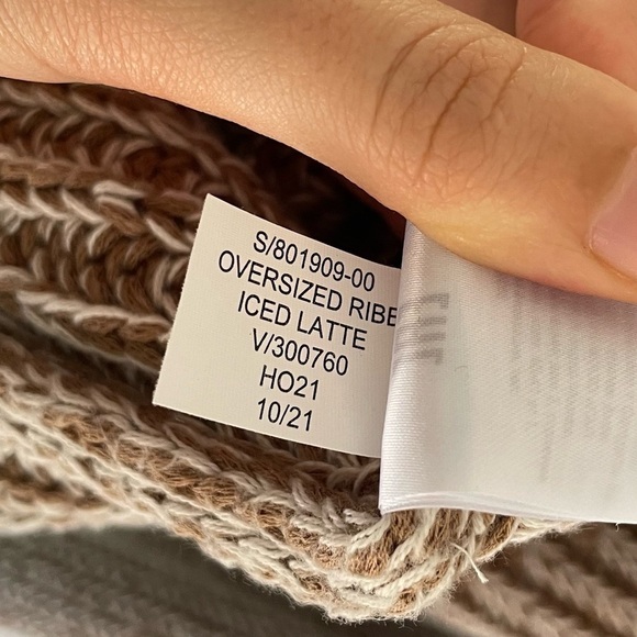 Banana Republic oversized ribbed knit sweater chunky latte brown womens small - Picture 11 of 11